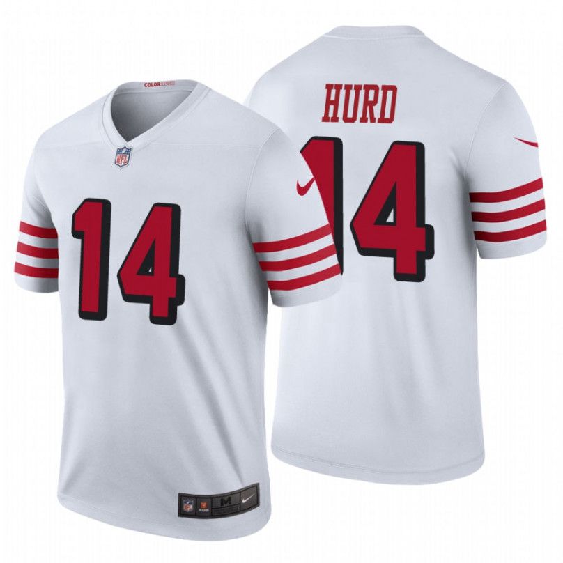 Men San Francisco 49ers #14 Jalen Hurd Nike White Color Rush Legend Player NFL Jersey